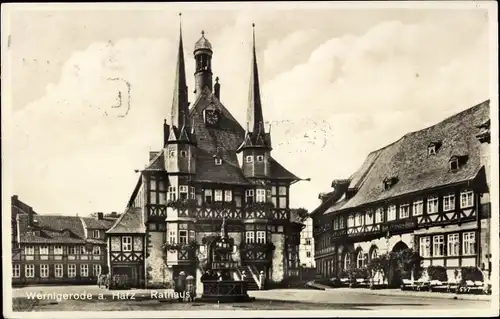 Ak Wernigerode am Harz, Rathaus