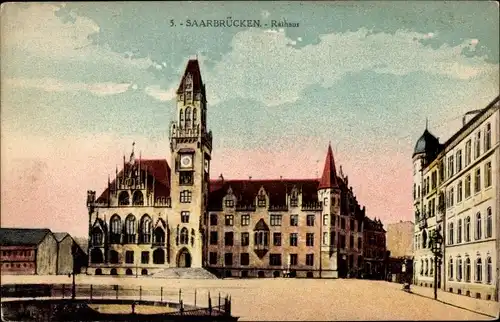 Ak Saarbrücken im Saarland, Rathaus