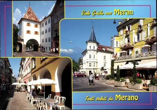 Ak Meran Merano Südtirol, Burggrafenamt, Altstadt-Motive