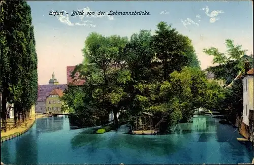 Ak Erfurt in Thüringen, Blick von der Lehmannsbrücke