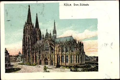 Litho Köln am Rhein, Dom, Südseite
