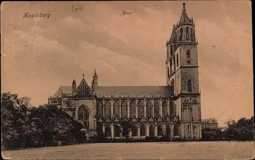 Ak Magdeburg an der Elbe, Dom, Außenansicht