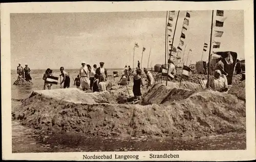 Ak Nordseebad Langeoog Ostfriesland, Strandleben, Badegäste, Strandkorb