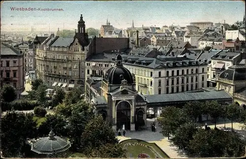 Ak Wiesbaden in Hessen, Panorama, Kochbrunnen