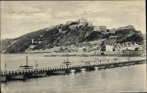 Ak Ehrenbreitstein Koblenz am Rhein, Panorama, Brücke