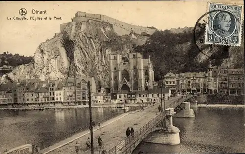 Ak Dinant Wallonien Namur, La Citadelle, l'Église et le Pont