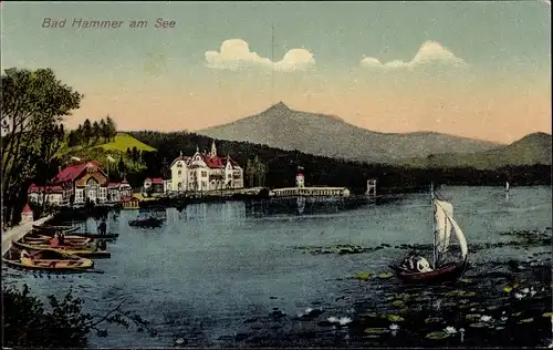 Ak Hamr na Jezeře Hammer am See Region Reichenberg, Hammersee, Segelpartie