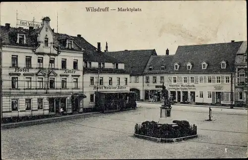 Ak Wilsdruff in Sachsen, Marktplatz, Hotel Adler