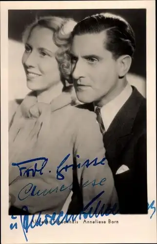 Ak Schauspieler Albrecht Schönhals und Anneliese Born, Portrait, Autogramm