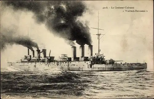 Ak Französisches Kriegsschiff, Le Croiseur Cuirasse Waldeck Rousseau