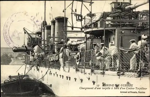 Ak Französisches Kriegsschiff, Contre-Torpilleur, Französische Seeleute