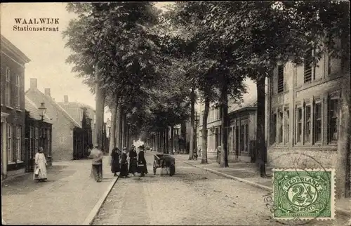 Ak Waalwijk Nordbrabant Niederlande, Stationsstraat