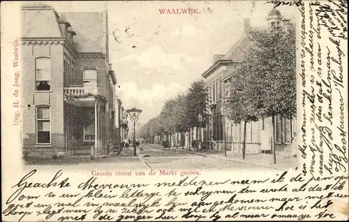 Ak Waalwijk Nordbrabant Niederlande, Groote straat van de Markt gezien