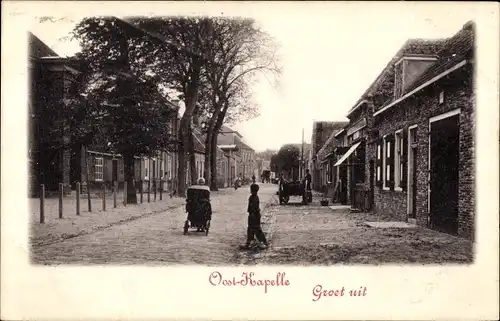 Ak Oostkapelle Walcheren Zeeland, Straßenpartie