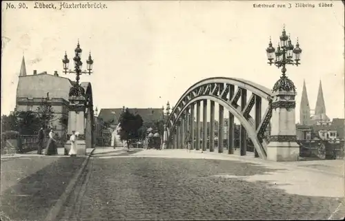 Ak Hansestadt Lübeck, Hüxtertorbrücke