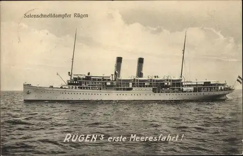 Ak Salonschnelldampfer Rügen