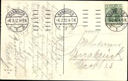 Ak Riesendampfer Augusta Victoria, HAPAG, Bugansicht