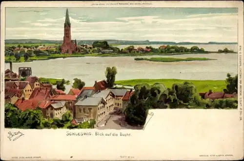 Künstler Litho Schleswig an der Schlei, Blick auf die Bucht