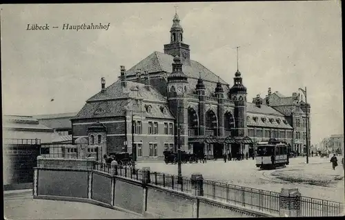 Ak Hansestadt Lübeck, Hauptbahnhof