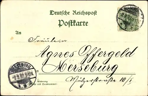 Litho Hamburg, Jungfernstieg, Milchkarren, Vierländerin, Hamburger Dienstmädchen