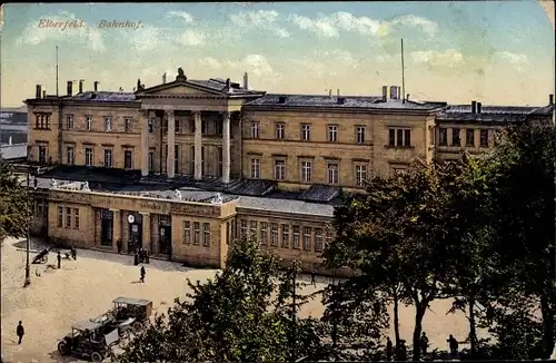 Ak Elberfeld Wuppertal, Bahnhof, Straßenansicht