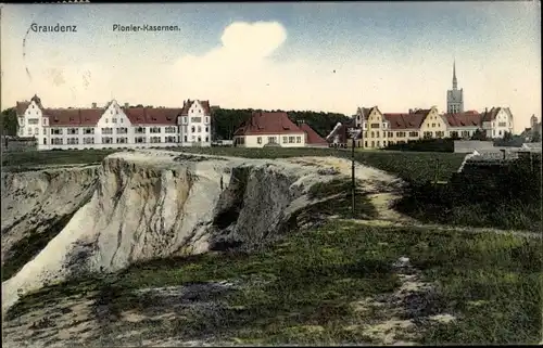 Ak Grudziądz Graudenz Westpreußen, Pionier-Kasernen