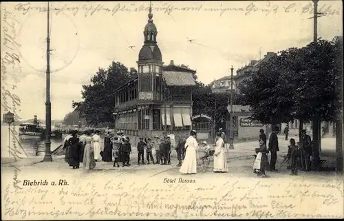 Ak Biebrich am Rhein Wiesbaden, Hotel Nassau