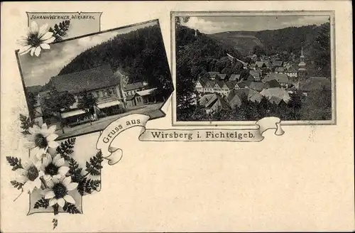 Ak Wirsberg im Fichtelgebirge, Blick auf den Ort, Gasthaus