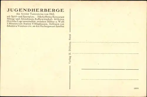 Ak Völlinghausen Möhnesee in Westfalen, Jugendherberge des Soester Turnvereins von 1862