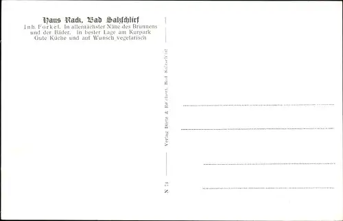 Ak Bad Salzschlirf in Hessen, Pension Haus Rack