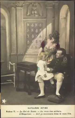 Ak Napoleon Intime, Scene V, Le Roi de Rome, l'Empereur