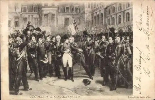 Künstler Ak Fontainebleau Seine et Marne, Les Adieux, Napoleon, 1814