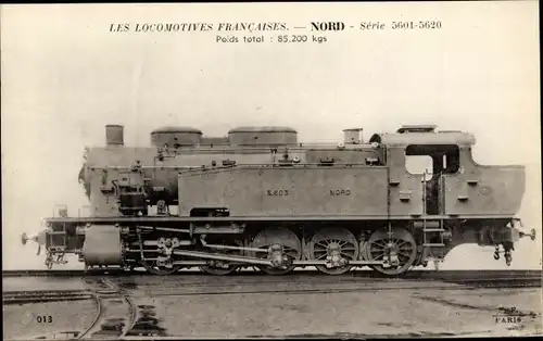 Ak Französische Eisenbahn, Nord, Dampflok No. 5.603