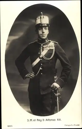 Passepartout Ak S. M. El Rey Don Alfonso XIII, König Alfons XIII von Spanien