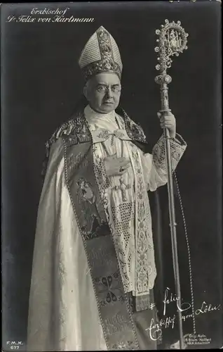 Ak Erzbischof von Köln Dr. Felix von Hartmann