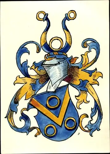 Wappen Ak Hansen, Heraldiker Löwengrün, Schild, Ritterhelm