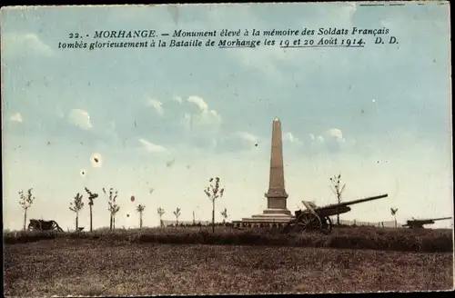 Ak Morhange Mörchingen Lothringen Moselle, Monument eleve a la memoire des Soldats Francais