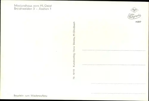 Ak Aachen in Nordrhein Westfalen, Missionshaus vom Hl. Geist, Broichweiden 3, Altar