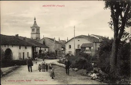 Ak Archettes Vosges, Dorfpartie mit Kirche
