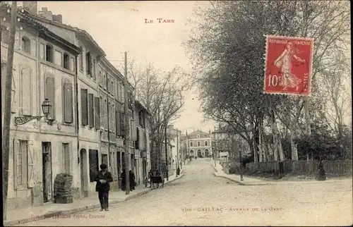 Ak Gaillac Tarn, Avenue de la Gare