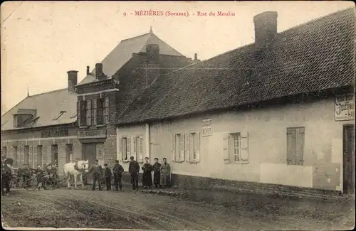 Ak Mezieres Somme, Rue du Moulin