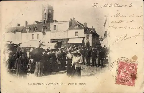 Ak Neauphle le Chateau Yvelines, Place du Marché