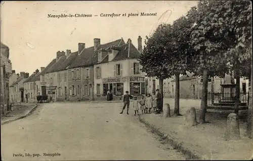 Ak Neauphle le Chateau Yvelines, Carrefour et place Mancest