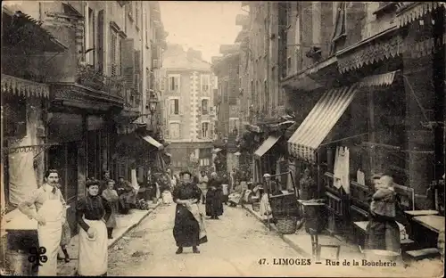 Ak Limoges Haute Vienne, Rue de la Boucherie