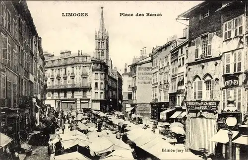 Ak Limoges Haute Vienne, Place des Bancs