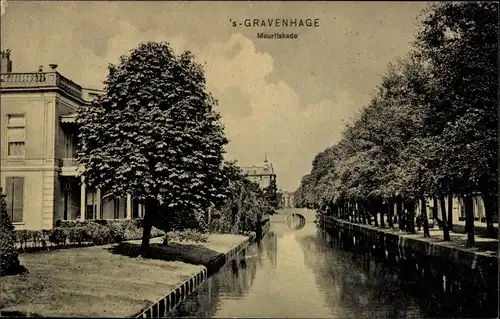Ak 's Gravenhage Den Haag Südholland, Mauritskade, Kanal, Brücke