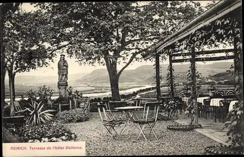 Ak Remich an der Mosel Luxemburg, Terrasse de l'hotel Bellevue