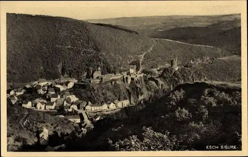 Ak Esch sur Sure Sauer Luxemburg, Panorama, Türme, Umgebung