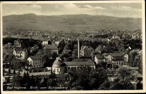 Ak Kudowa Zdrój Bad Kudowa Schlesien, Blick vom Schlossberg