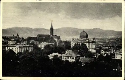 Judaika Ak Teplice Šanov Teplitz Schönau Region Aussig, Totalansicht, Synagoge